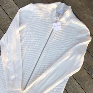 Kate Hill | Ivory Zip Up Sweater